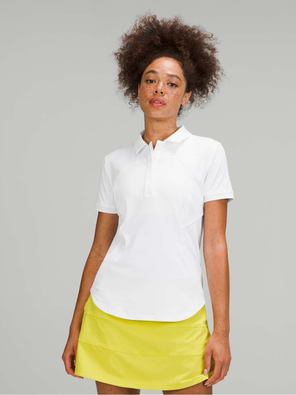 lululemon athletica Women's White Short-Sleeve Polo